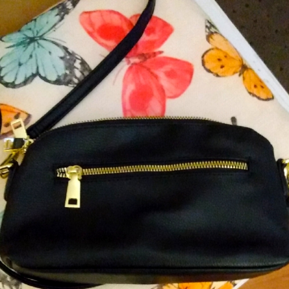 Not For Sale..Black faux Leather Crossbody Bag